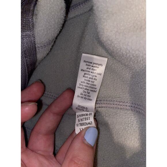 Athleta Plush Tech Gray Running Pullover Hooded Size Small Long Sleeve NEW - Picture 11 of 11